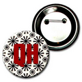 2" Diameter Button w/ 3D Lenticular Animated Effects - White Spinning Wheels (Imprinted)
